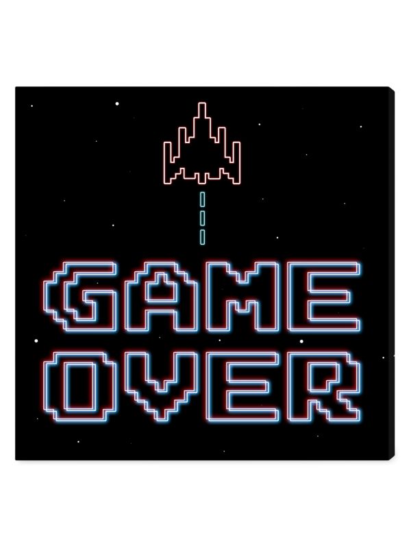 Oliver Gal Retro Game Over Print Canvas Wall Art Canvas Print